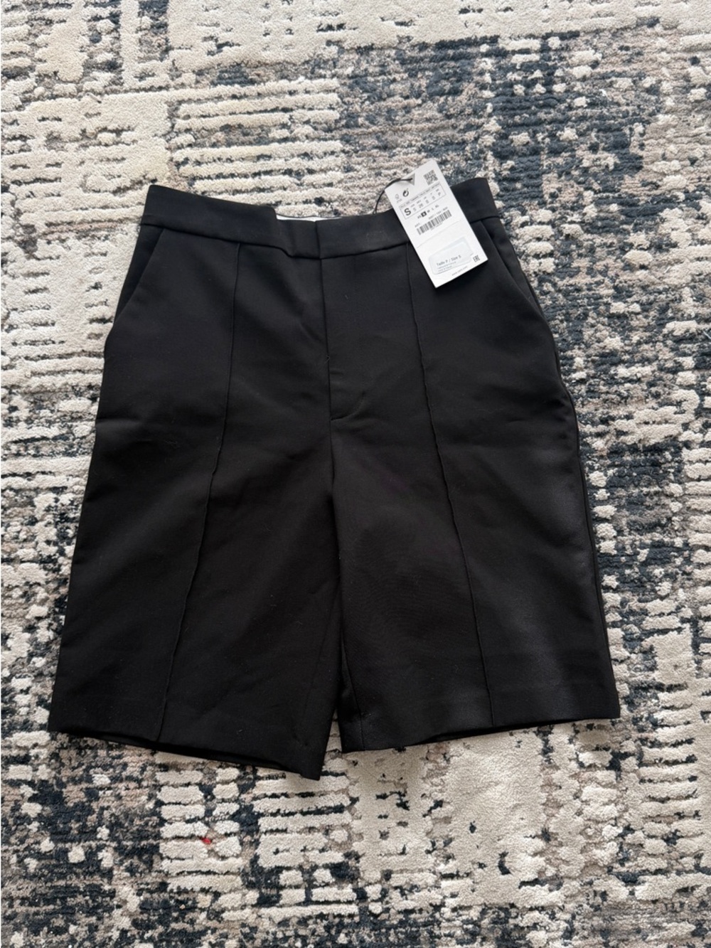 Zara Black Tailored High-Rise Bermuda Shorts